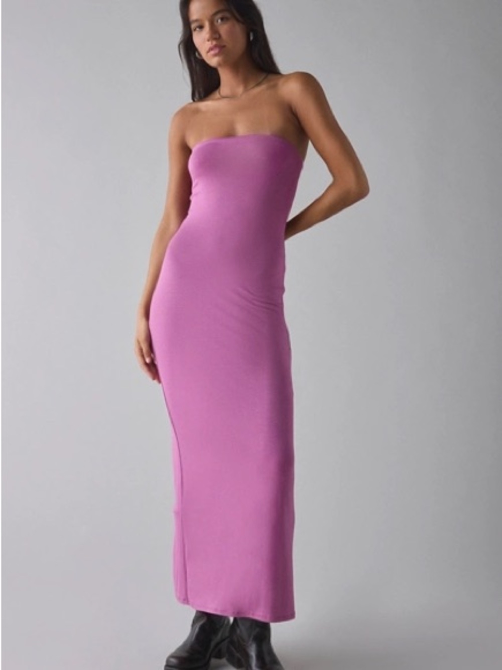 Sold - Urban Outfitters Orchid Pink Strapless Bodycon Maxi Dress